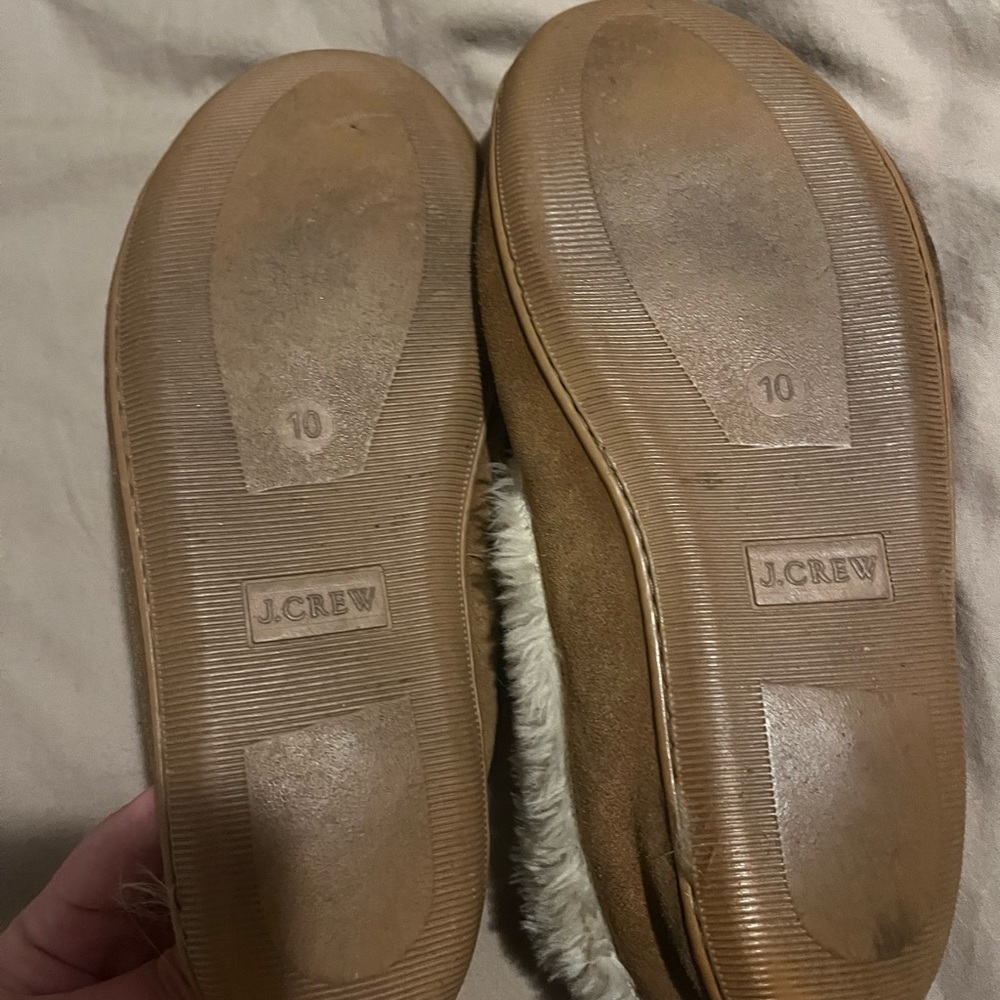 J.Crew tan slippers